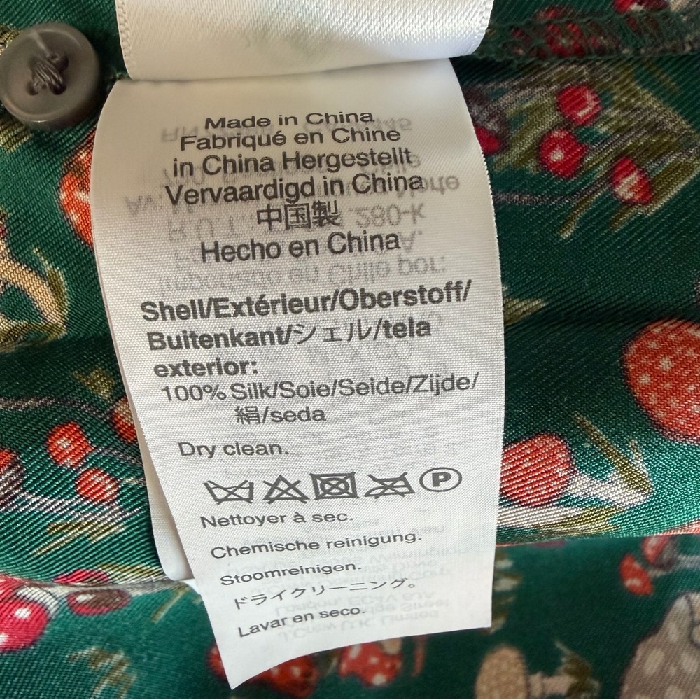 NEW J.Crew Mushroom Floral Silk-Twill Ruffle-Collar Top Size Small 23585 - Picture 10 of 12
